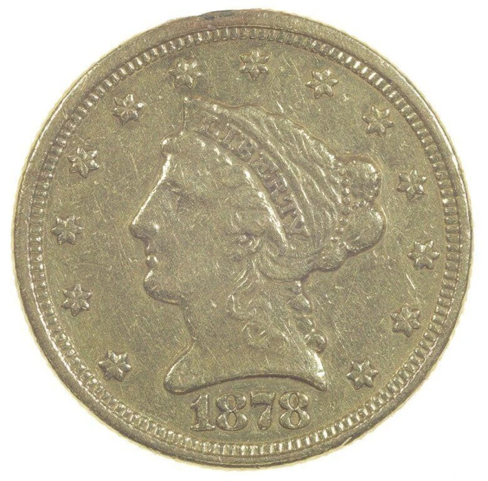 EF Details 1878 Gold $2.50