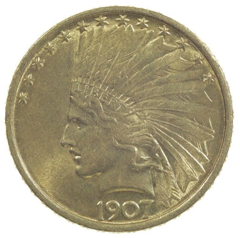 MS-60 1907 Indian Gold $10