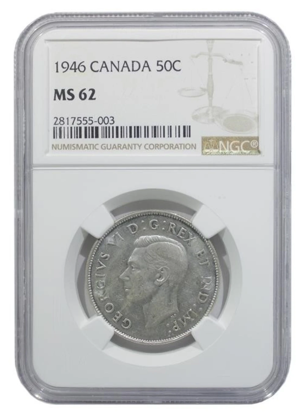 Canada. NGC MS-62 1946 Fifty-Cents