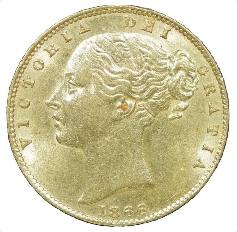 Great Britain. MS-60 1866 Gold Sovereign