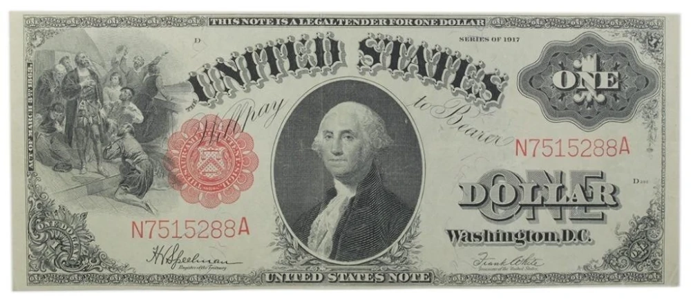 AU Series 1917 U.S. Note $1