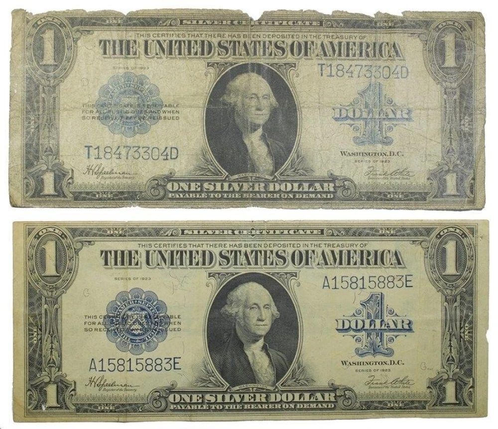 Pair of Series 1923 Horseblanket $1 Notes