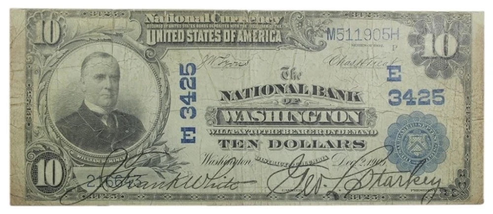 VG Series 1902 National Currency $10 Note
