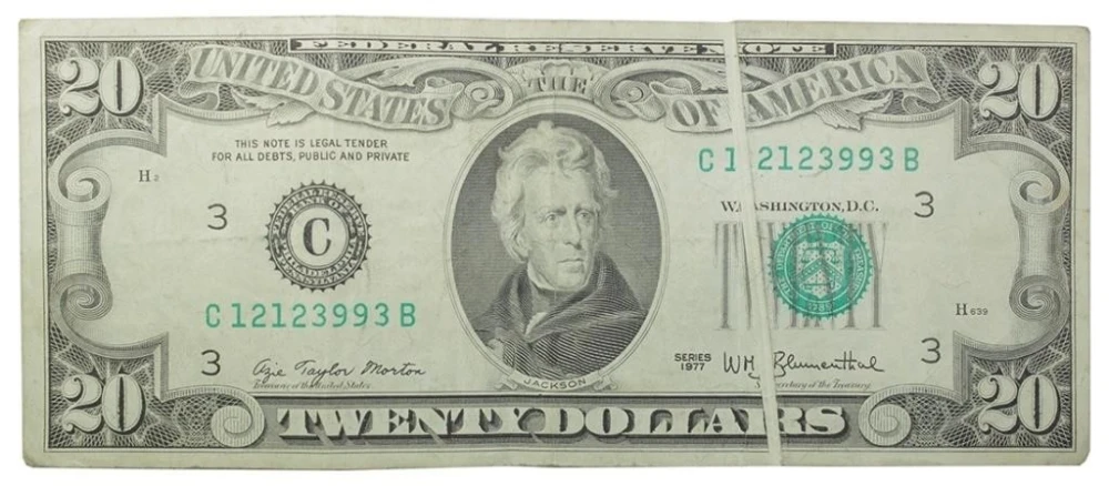 VF Series 1977 $20 Gutter Fold Error