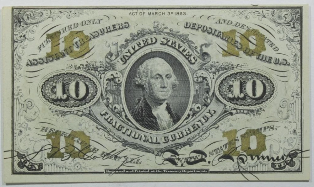 Crisp New Fractional Currency 10-Cents
