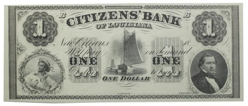 Louisiana. New Orleans. Crisp Remainder $1 Note