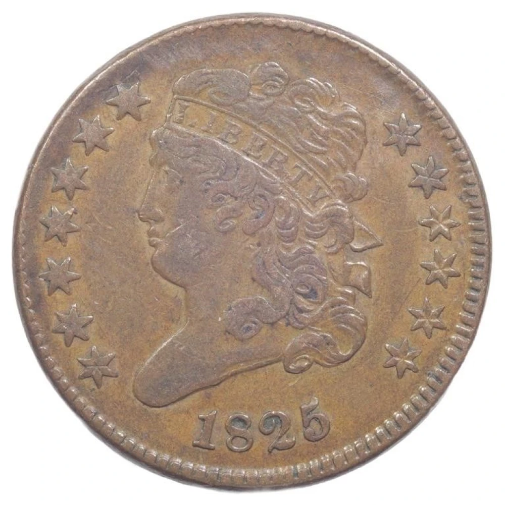 EF-40 1825 Half Cent