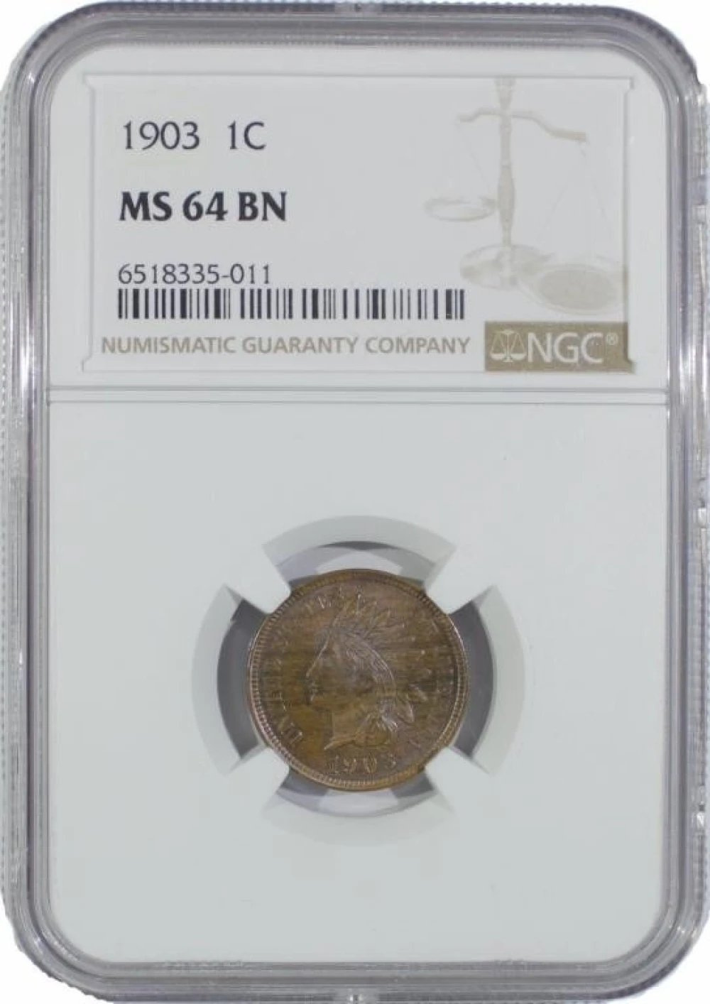 NGC MS-64 BN 1903 Cent