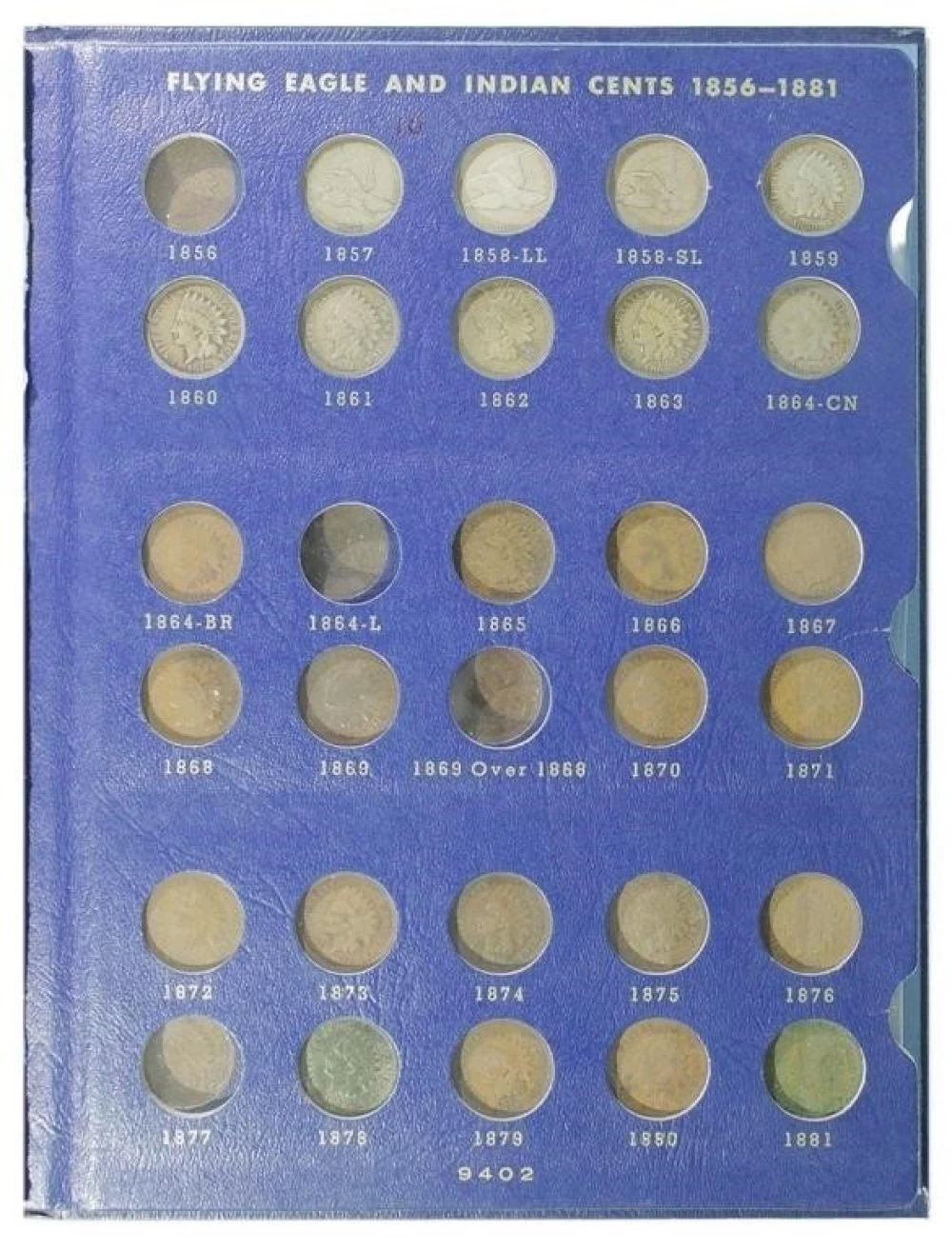 Nearly Complete Indian Cents Set