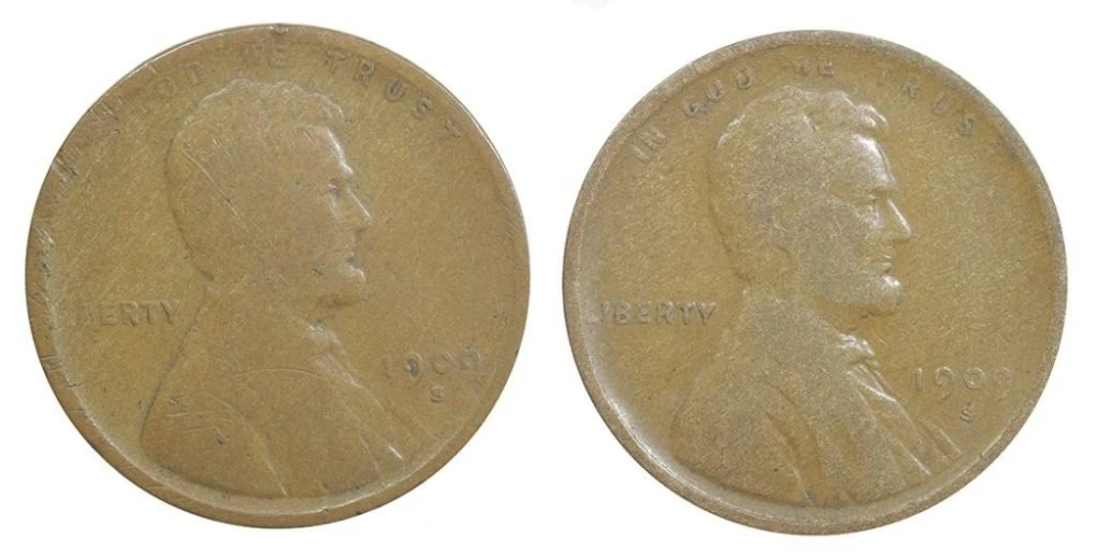 Pair of 1909-S Lincoln Cents