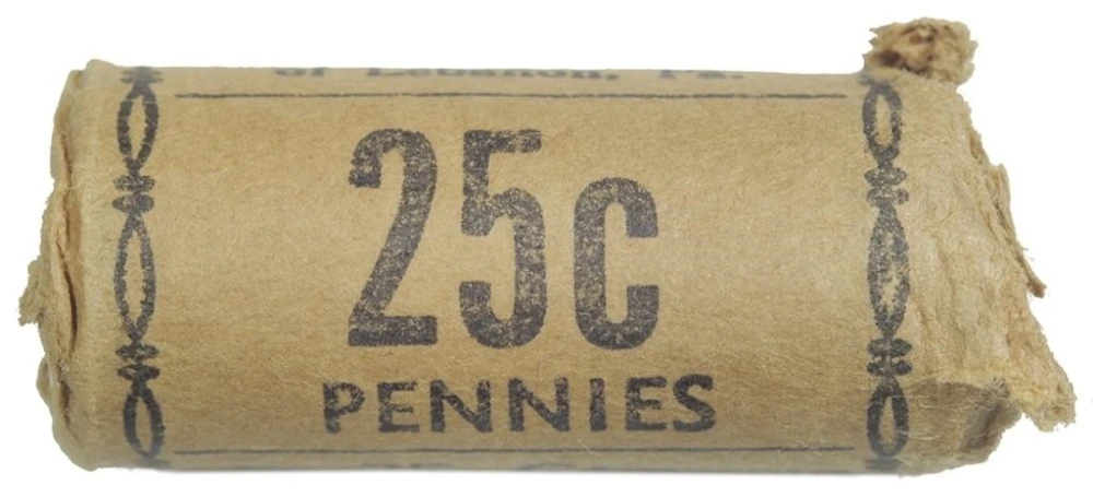 Original 25 Coin Roll Of 1938 Lincoln Cents