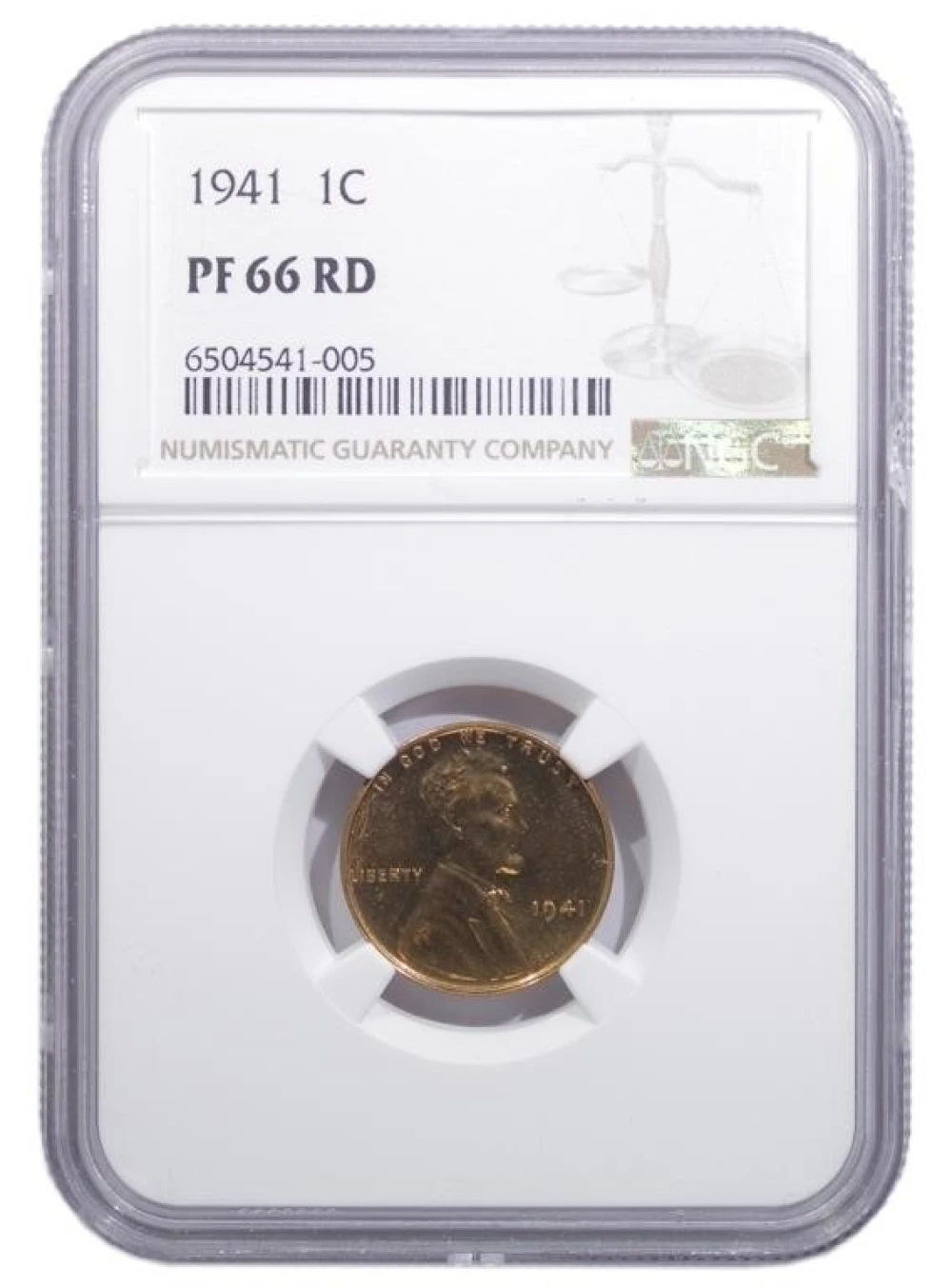 NGC Proof-66 RD 1941 Cent