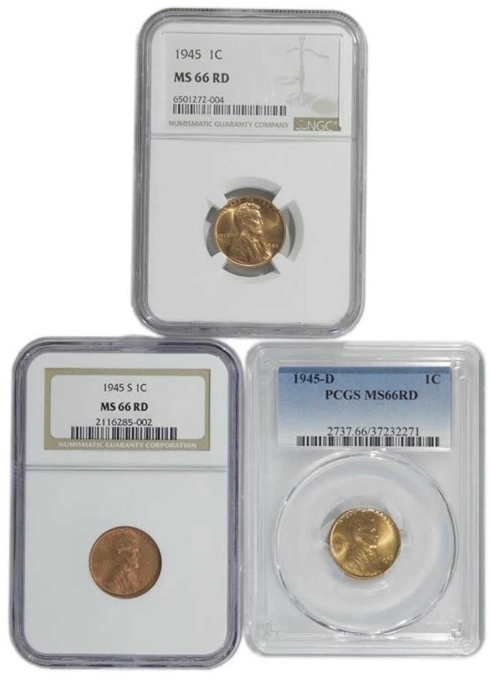 Premium Gem 1945-P-D-S Lincoln Cents