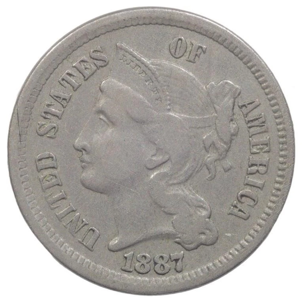 VF-20 1887 Nickel Three-Cents