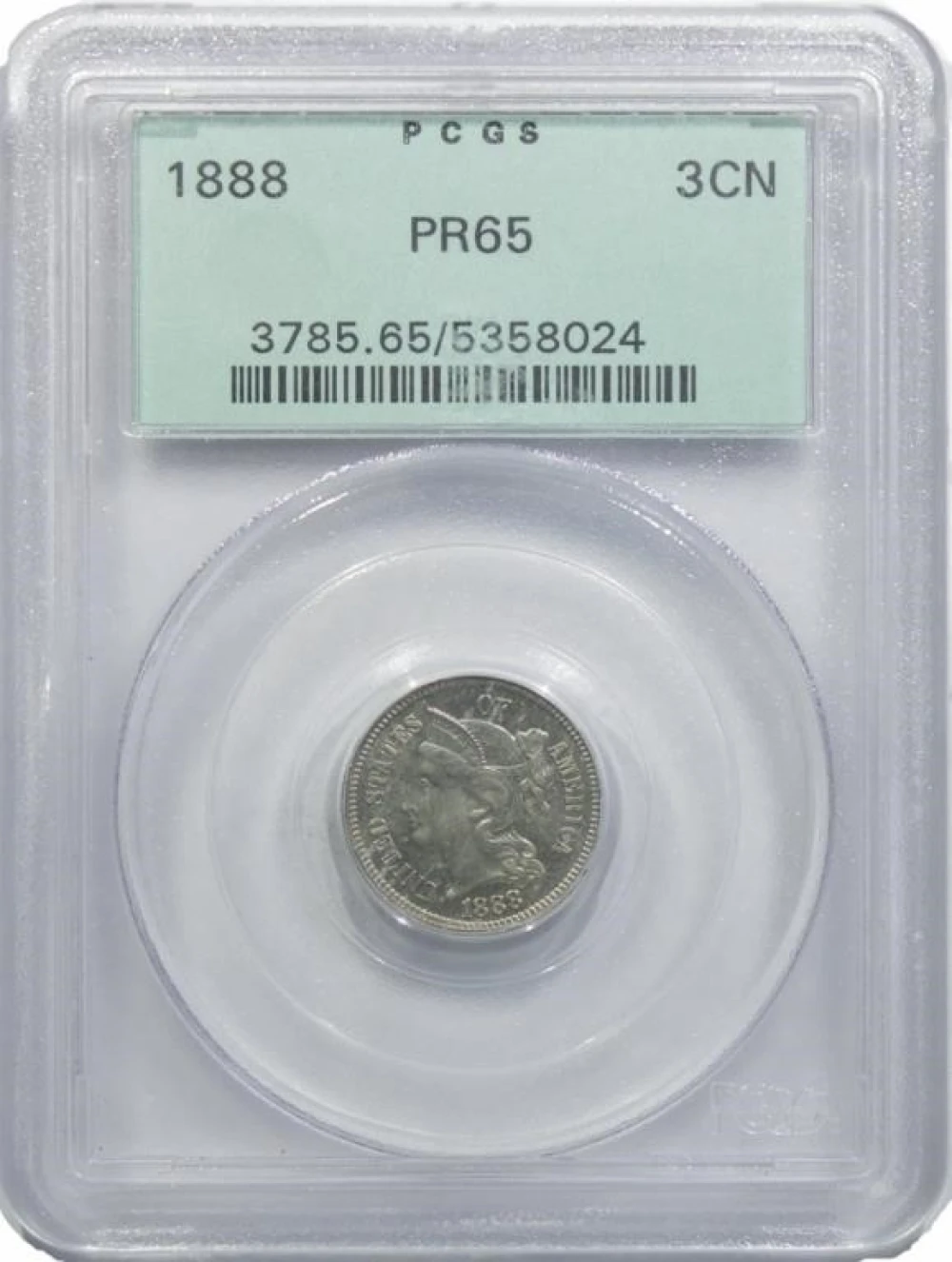 PCGS Proof-65 1888 Nickel Three-Cents
