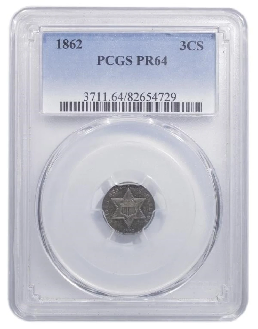 PCGS Proof-64 1862 Silver Three-Cents