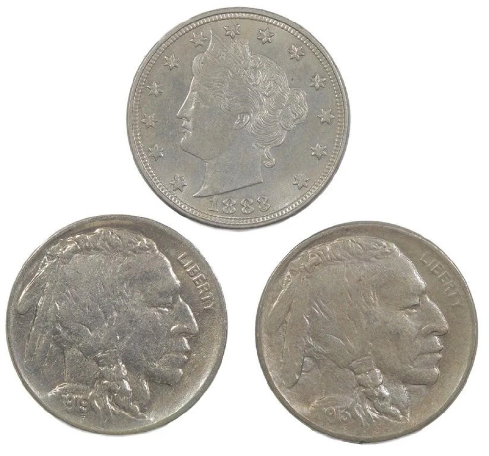 Liberty and Buffalo Nickel Threesome