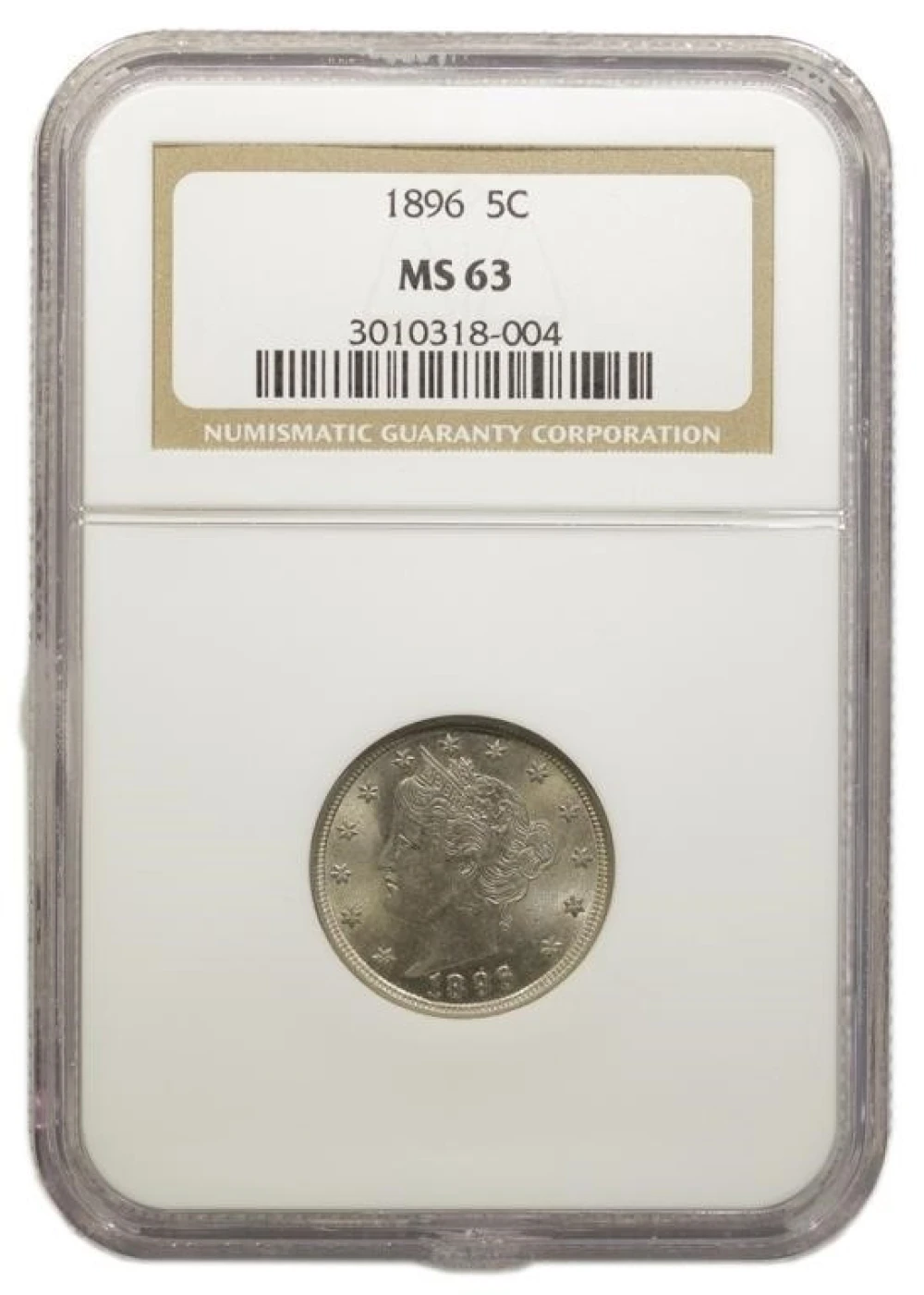 NGC MS-63 1896 Nickel