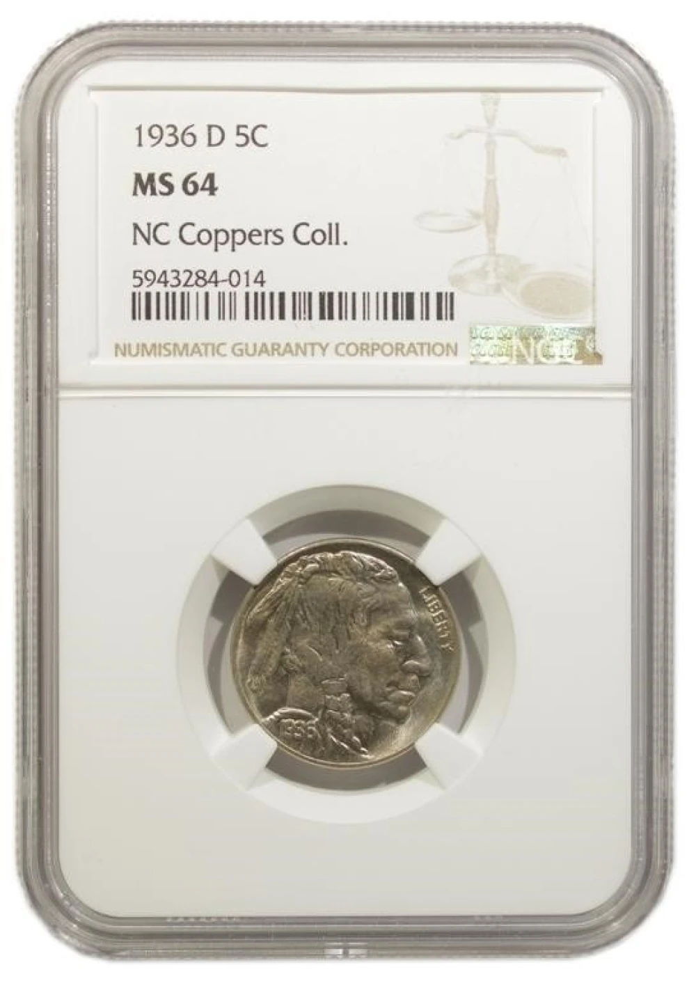 NGC MS-64 1936-D Nickel