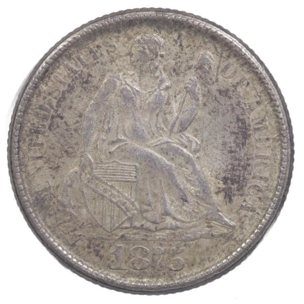 MS-62 1875-CC Dime