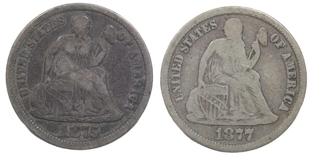 Circulated Carson City Dime Duet