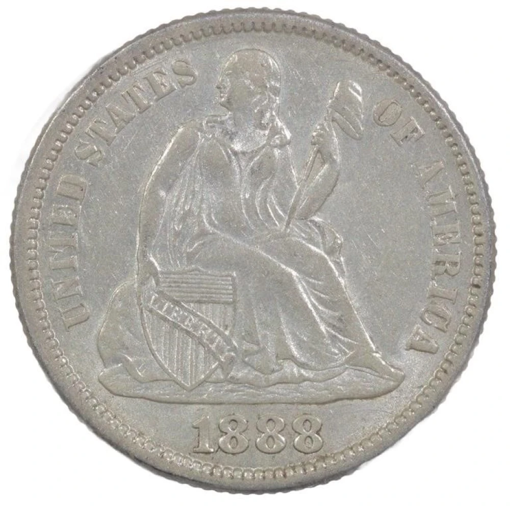 AU-58 1888 Dime