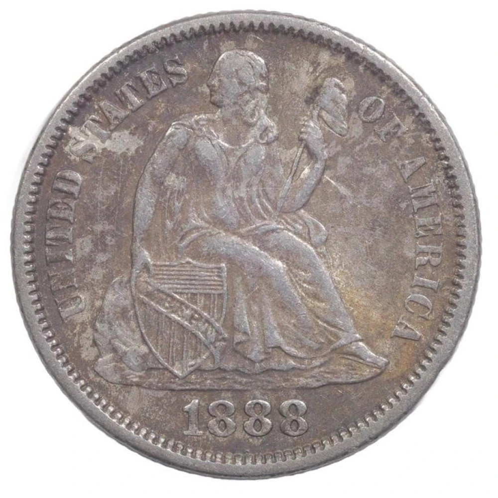 Toned Unc 1888 Dime