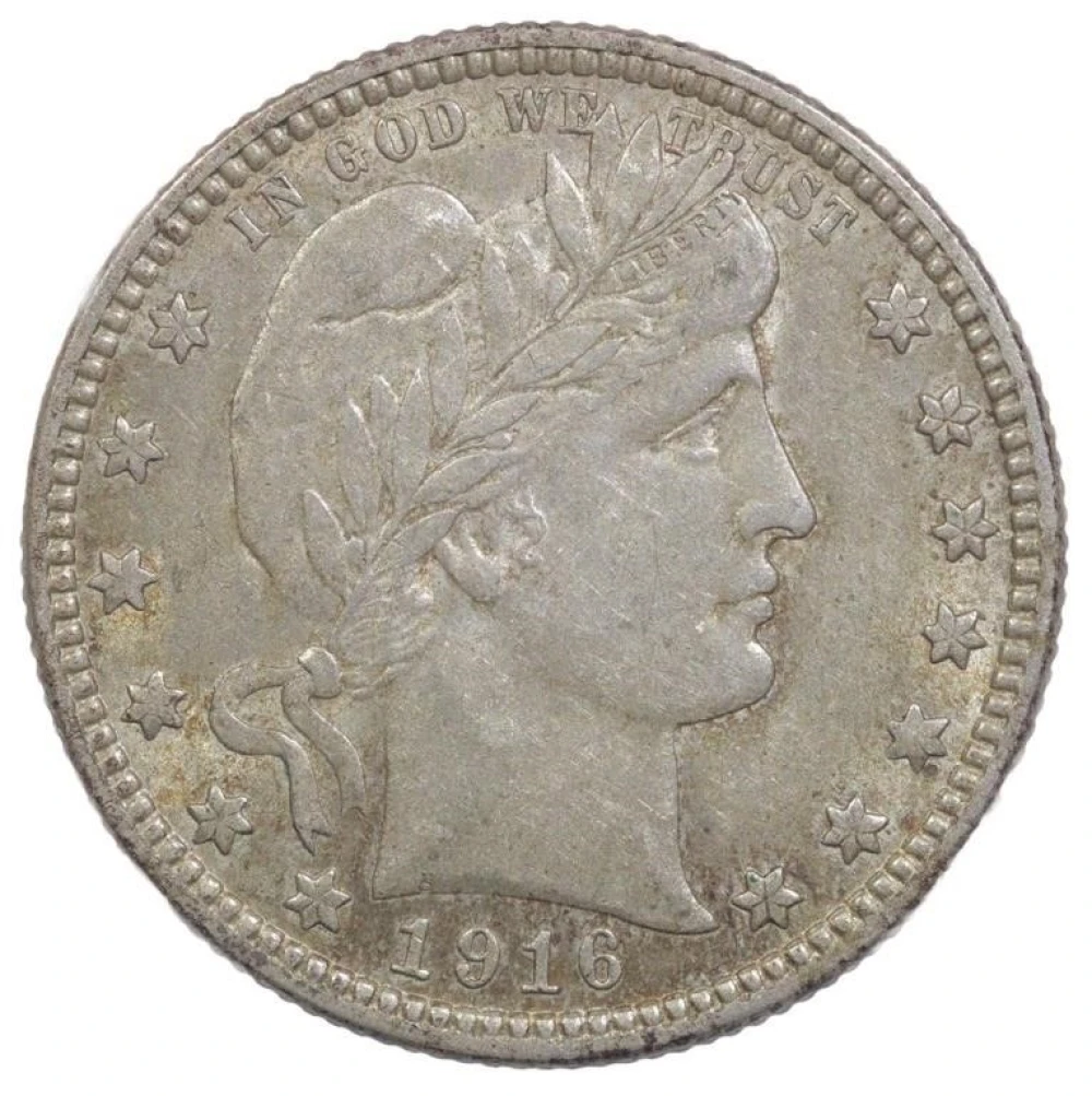 AU-58 1916-D Barber Quarter