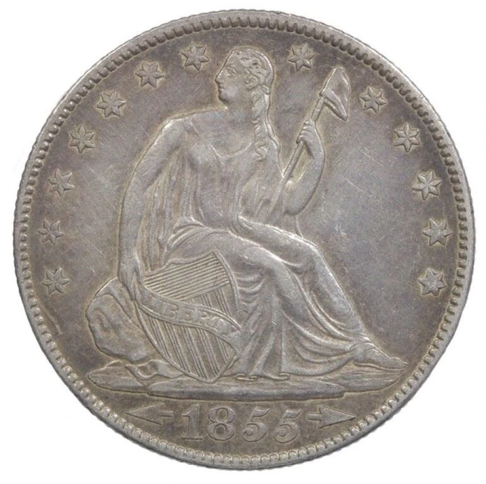 AU-50 1855-O Arrows Half Dollar
