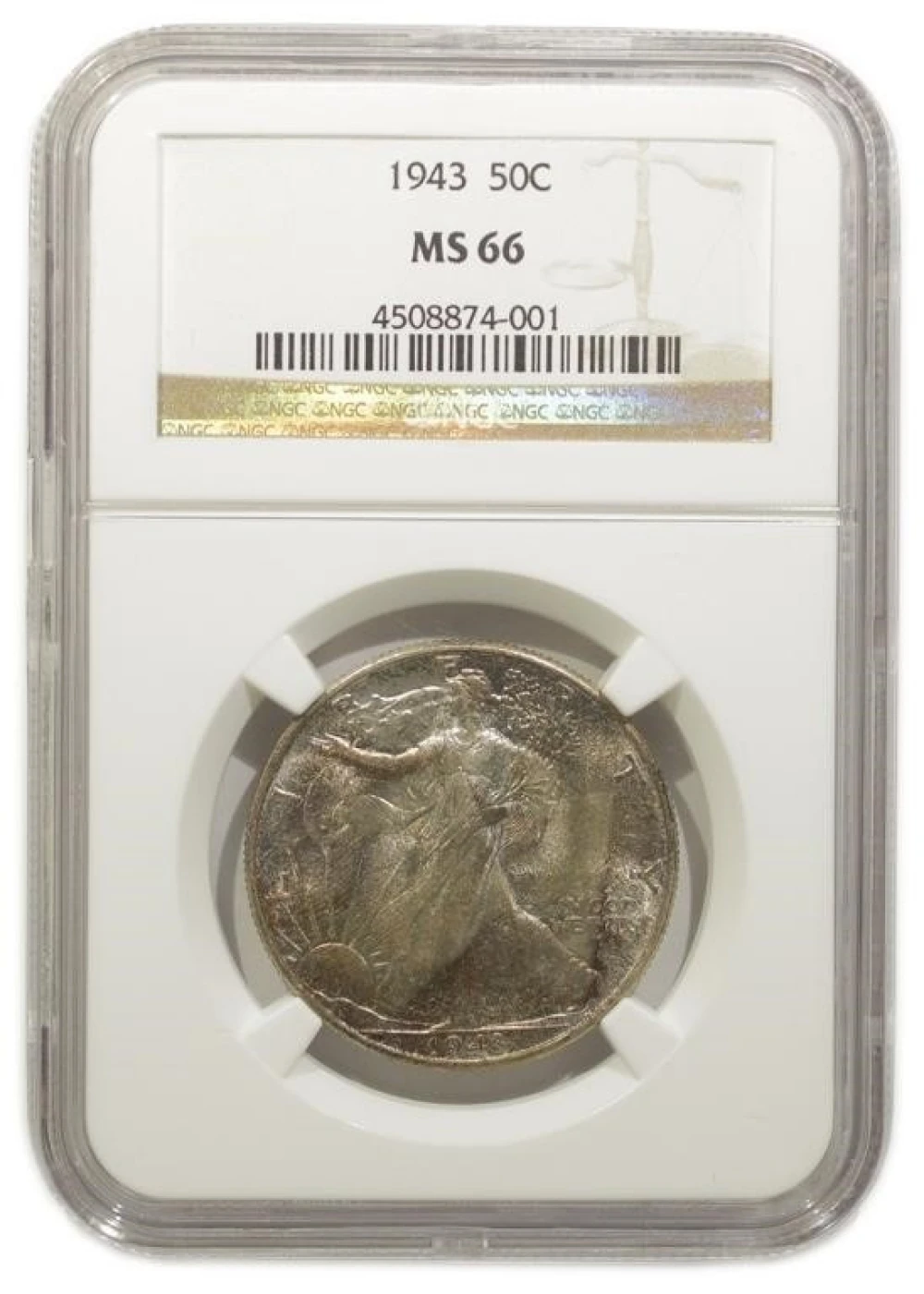 NGC MS-66 Toned 1943 Half Dollar
