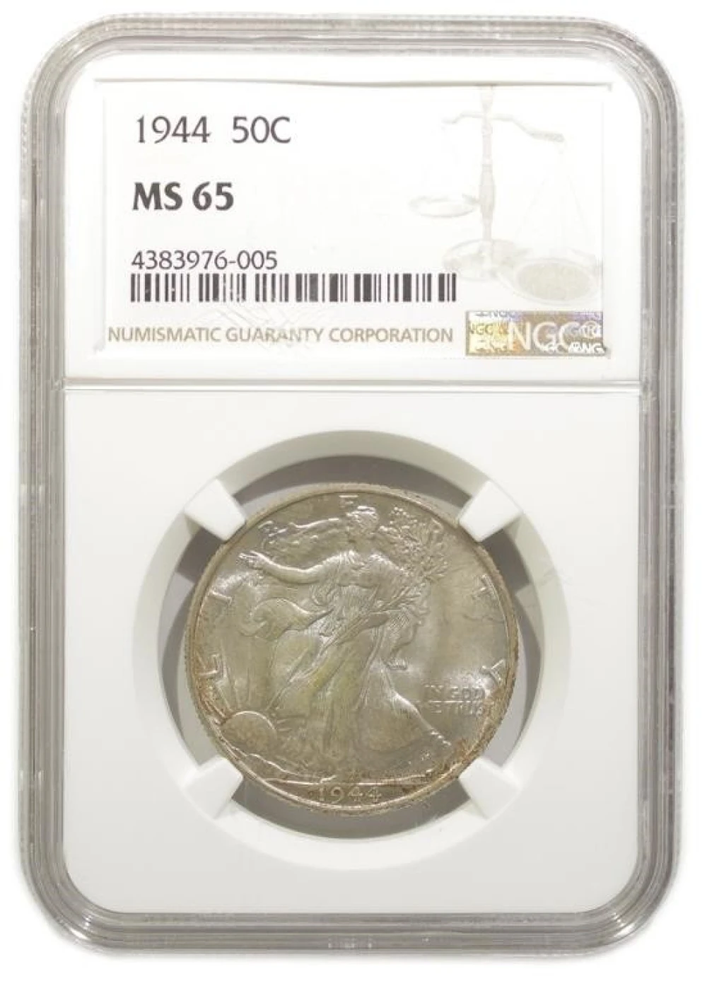 NGC MS-65 Toned 1944 Half Dollar