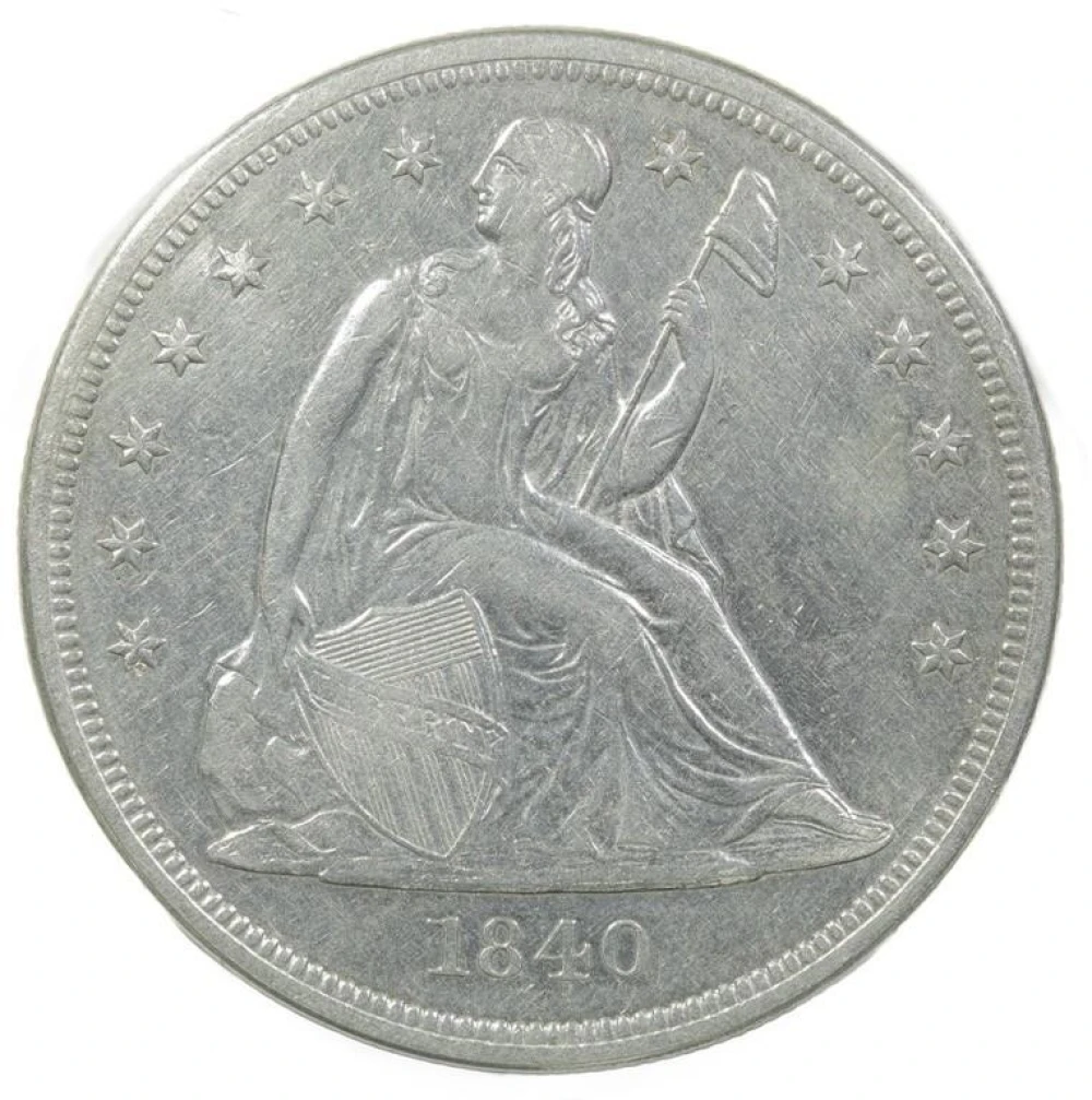 EF-45 Details 1840 Seated Dollar