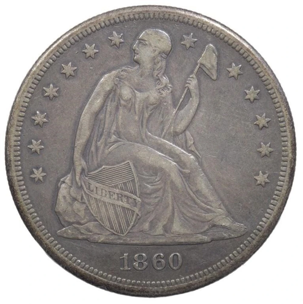 EF-40 1860-O Liberty Seated $1
