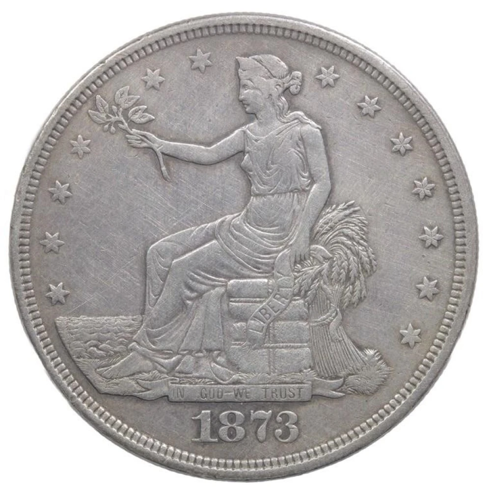 EF-45 Details 1873 Trade Dollar