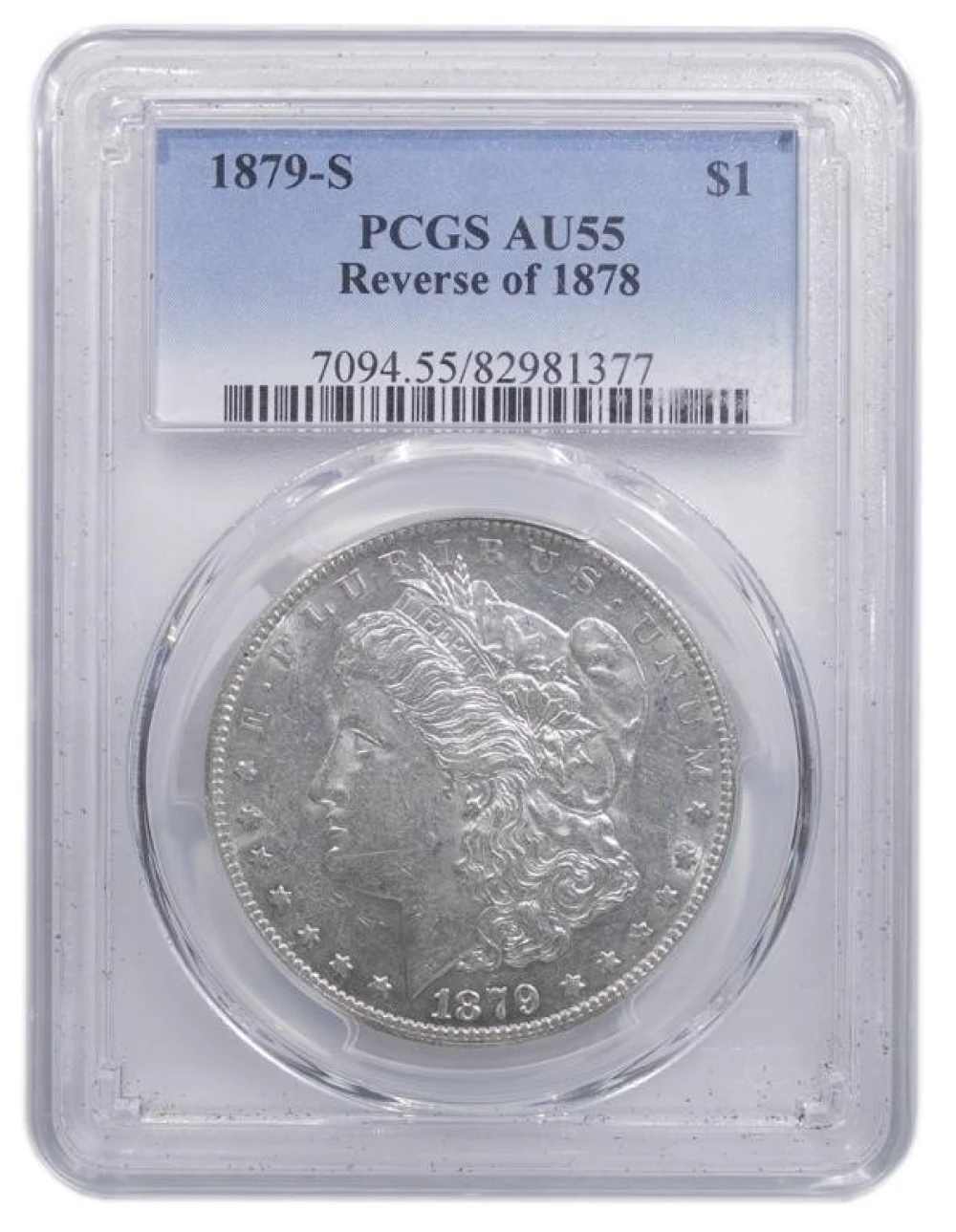 PCGS AU-55 1879-S Rev.'78 Morgan Dollar