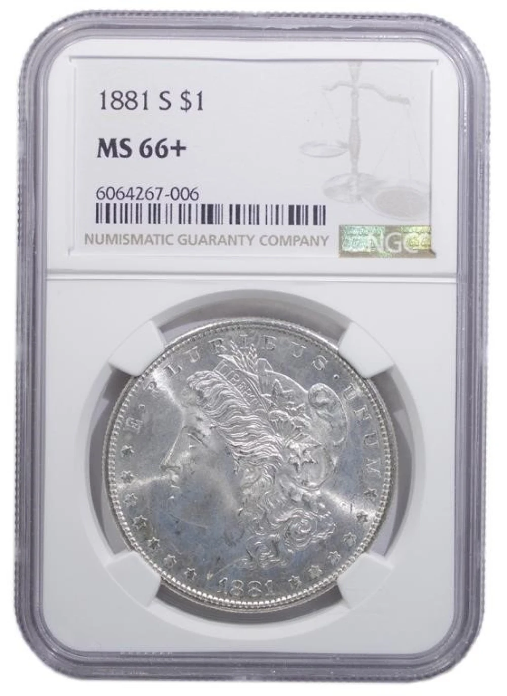 NGC MS-66+ 1881-S Morgan $1