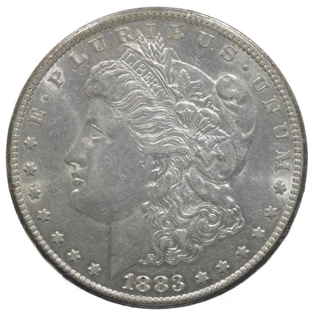 AU-58 Details 1883-CC Morgan $1