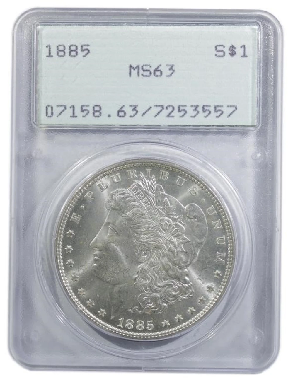 PCGS MS-63 1885 "Rattler" Morgan Dollar