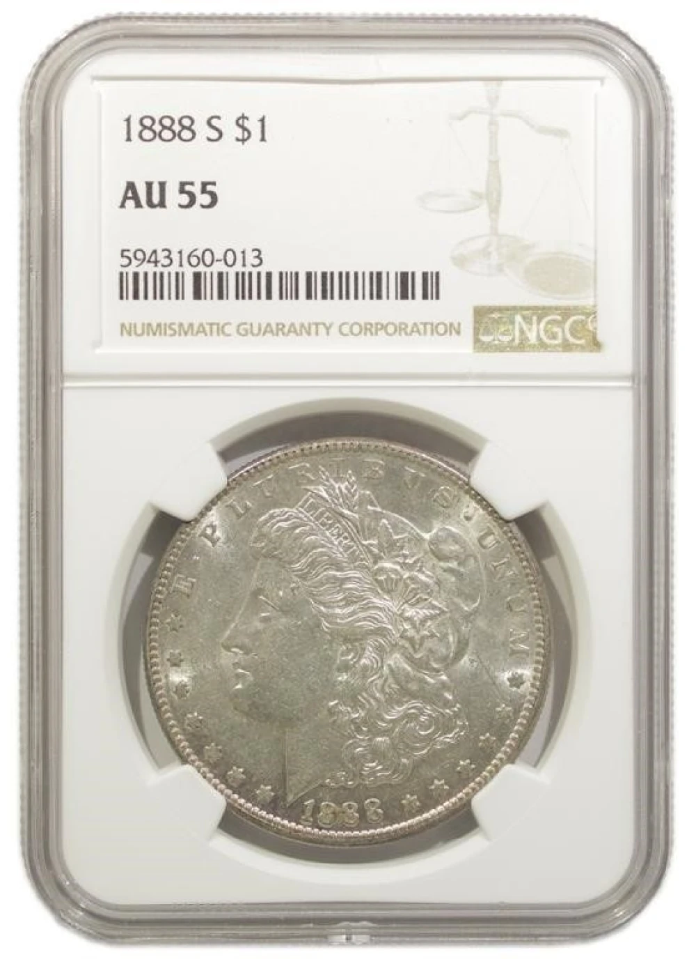 NGC AU-55 1888-S Morgan Dollar