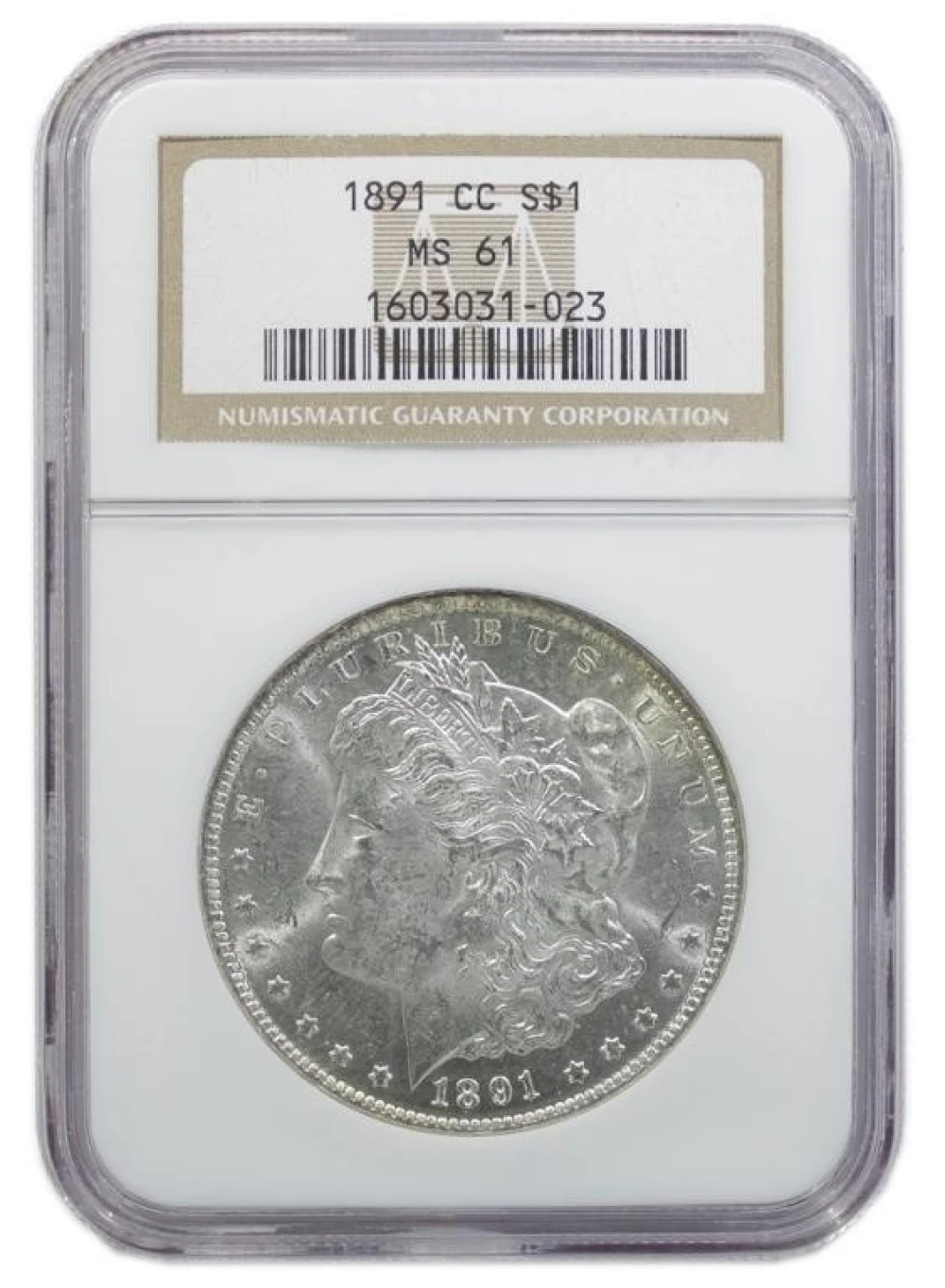 NGC MS-61 1891-CC Morgan $1