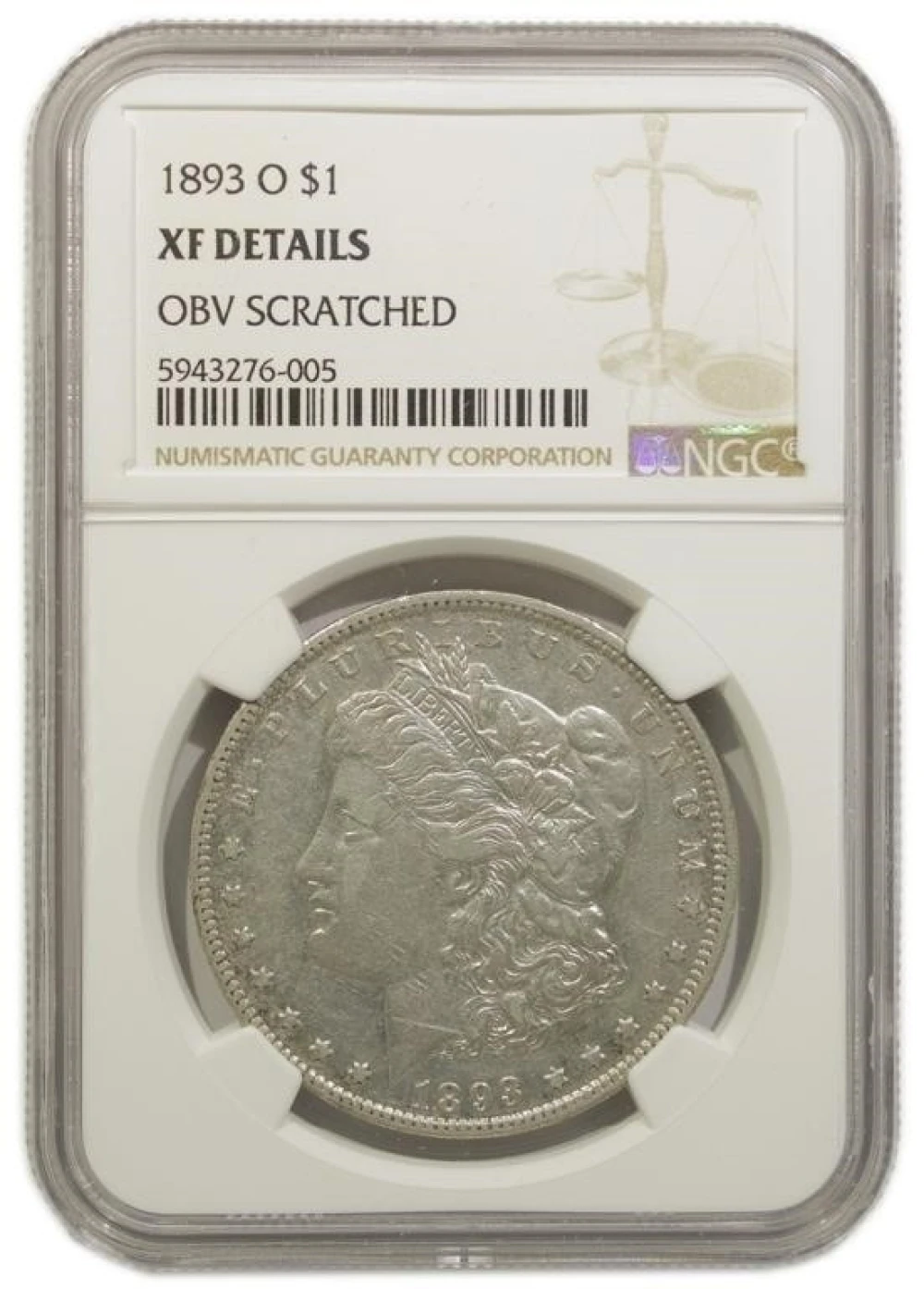 NGC EF Details 1893-O Morgan Dollar