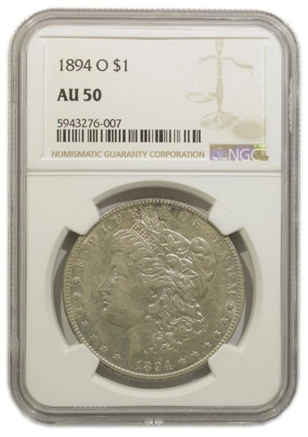 NGC AU-50 1894-O Morgan Dollar