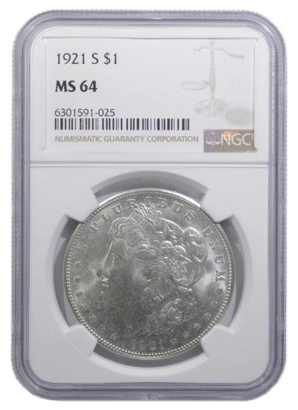 NGC MS-64 1921-S Morgan Dollar