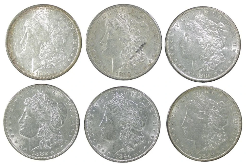 6 Different Pre-1921 Morgan Dollars