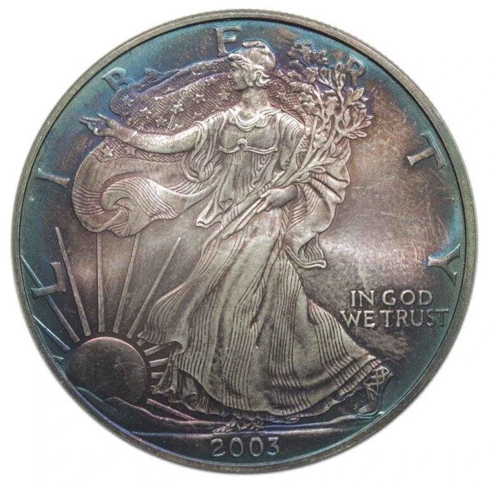 Toned Gem Unc 2003 American Eagle Silver $1