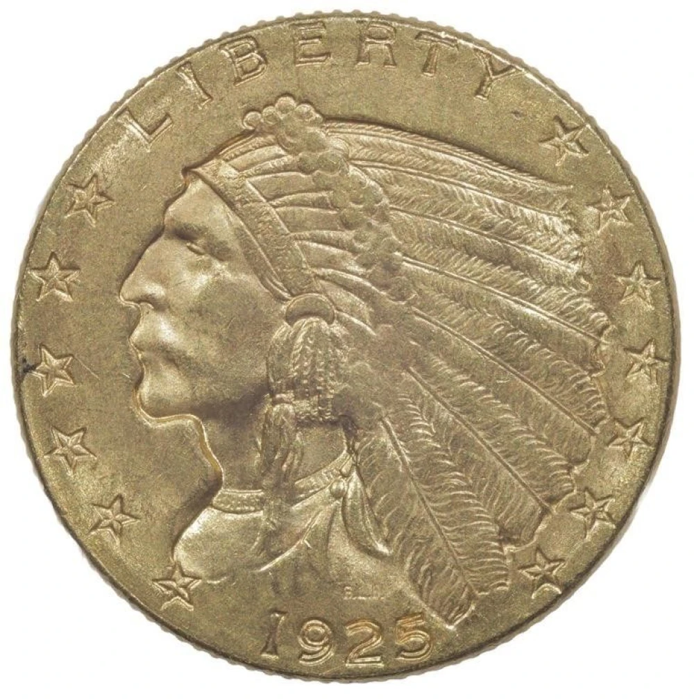 MS-62 or Finer 1925-D Gold $2.50
