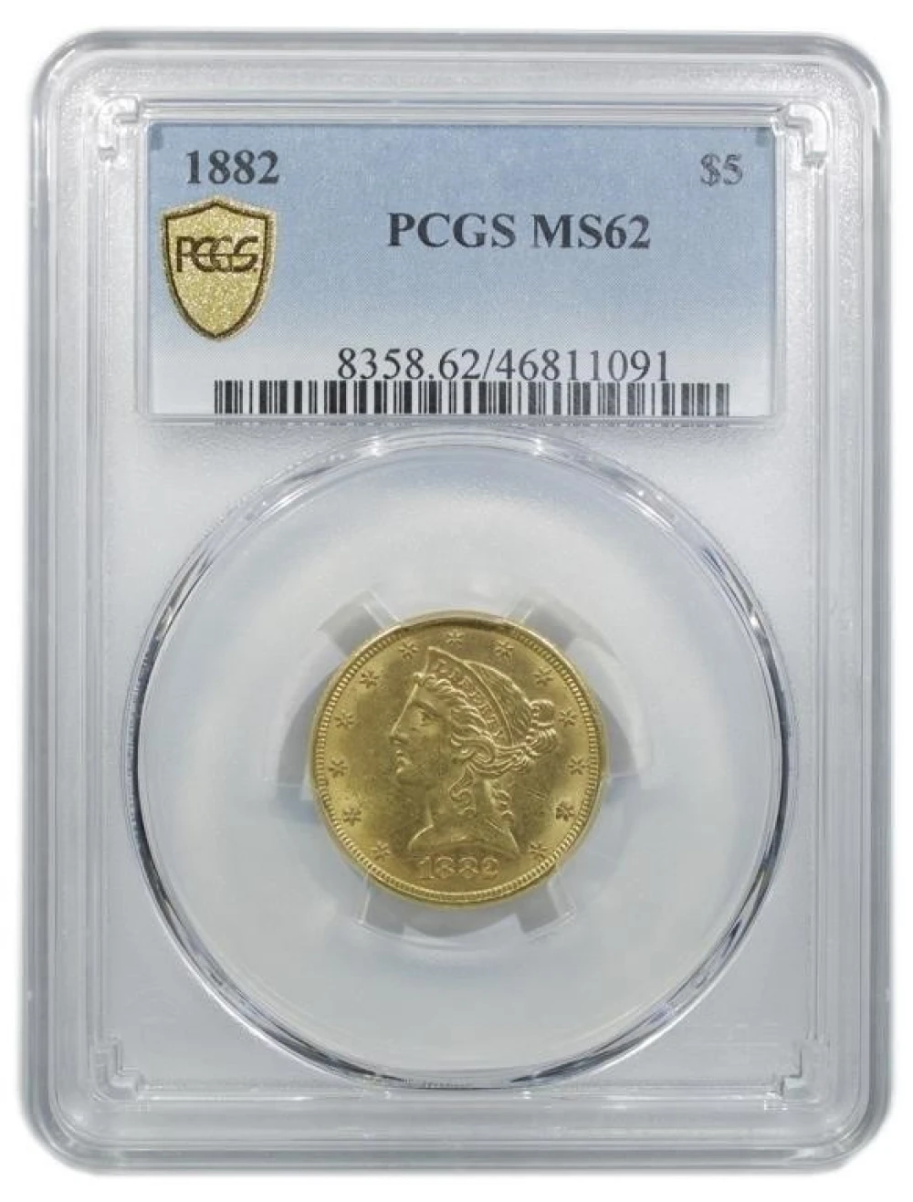 PCGS MS-62 1882 Gold $5