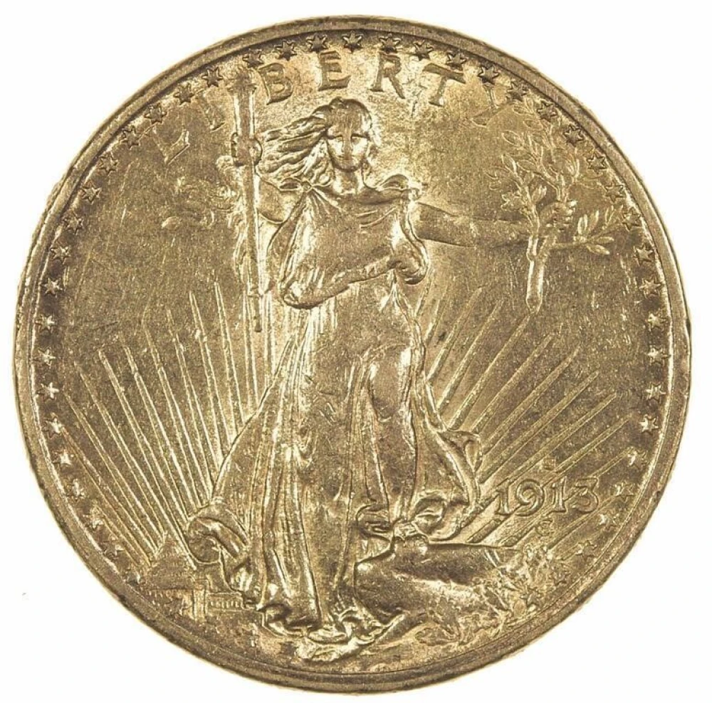 Scarce AU-50 1913-S $20 St. Gaudens