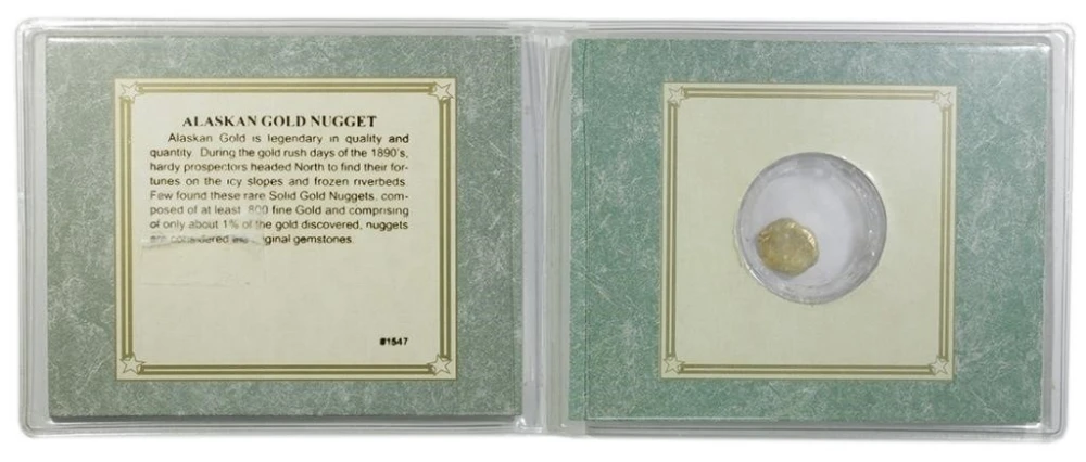 Alaska. Gold Nugget in Presentation Card