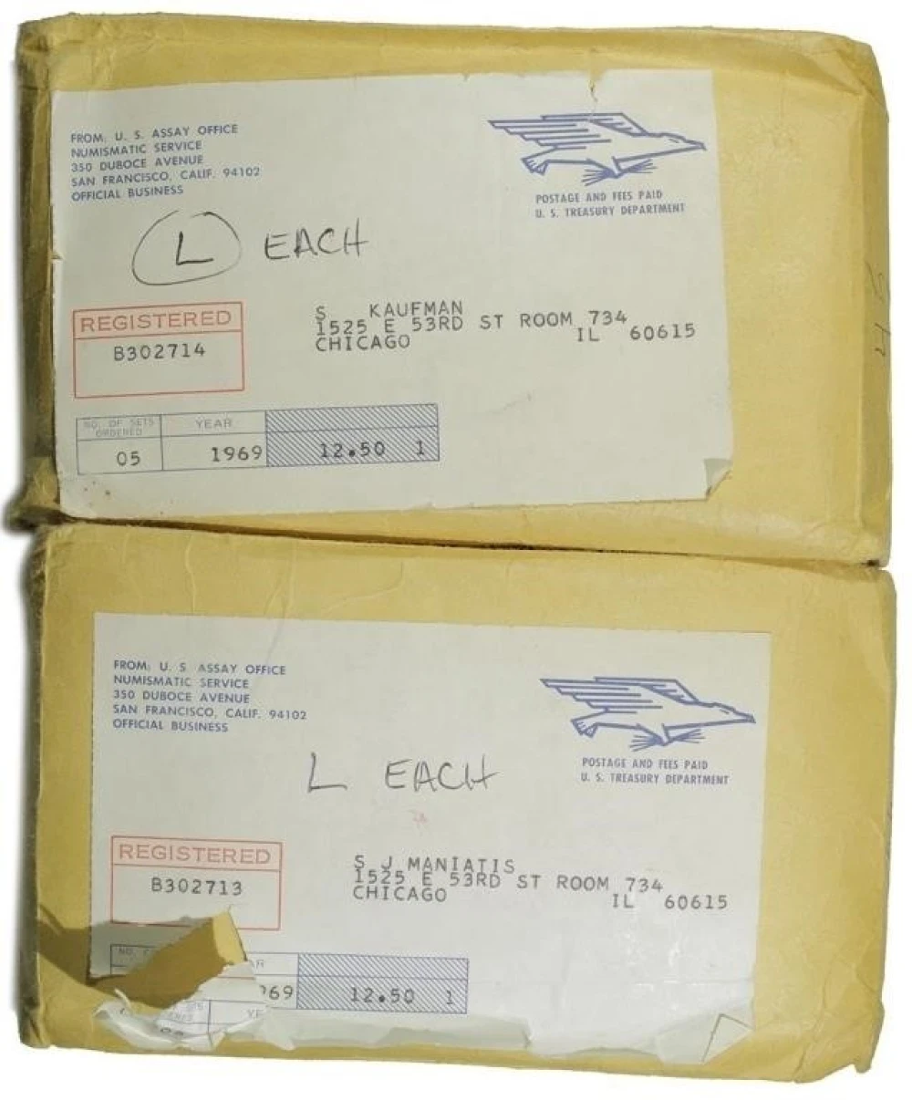 Ten 1969 Mint Sets in Government Packaging